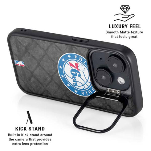 NBA Philadelphia 76ers Black Rust iPhone 15 Kickstand Case