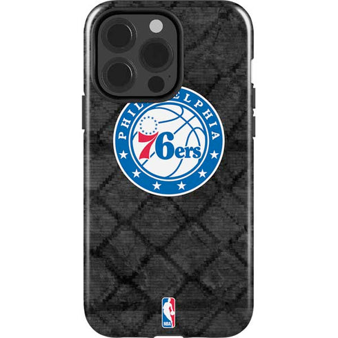 NBA Philadelphia 76ers Black Rust iPhone 15 Pro Impact Case