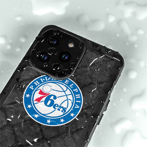 NBA Philadelphia 76ers Black Rust iPhone 15 Pro Waterproof Case