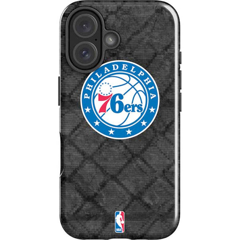 NBA Philadelphia 76ers Black Rust iPhone 16 Plus Impact Case