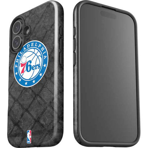 NBA Philadelphia 76ers Black Rust iPhone 16 Plus Impact Case