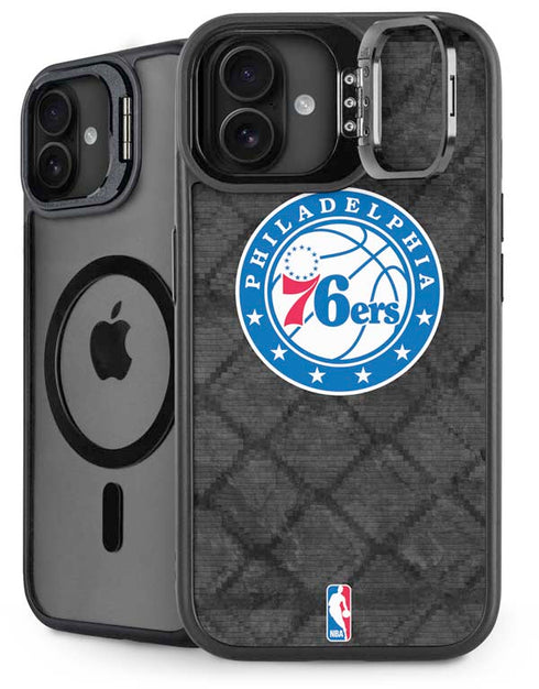 NBA Philadelphia 76ers Black Rust iPhone 16 Plus Kickstand Case