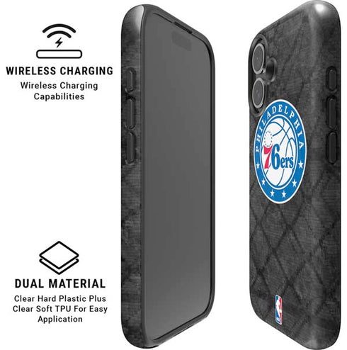 NBA Philadelphia 76ers Black Rust iPhone 16 Plus Magsafe Impact Case
