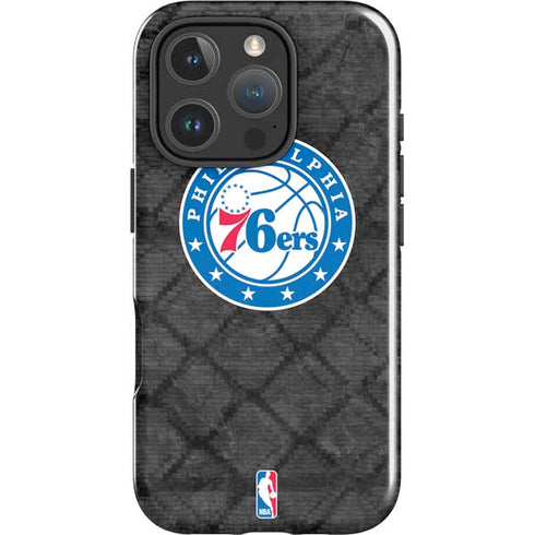 NBA Philadelphia 76ers Black Rust iPhone 16 Pro Impact Case