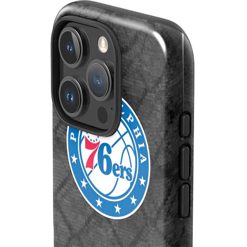 NBA Philadelphia 76ers Black Rust iPhone 16 Pro Impact Case