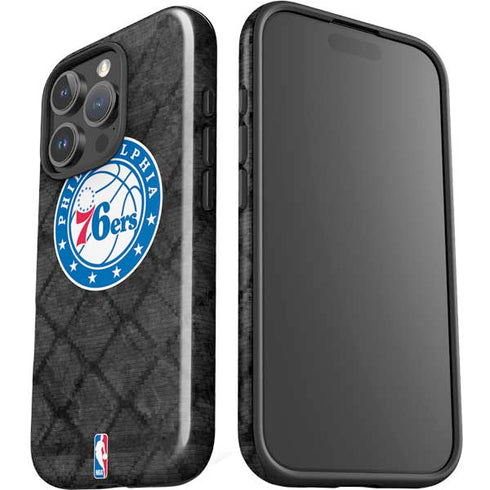 NBA Philadelphia 76ers Black Rust iPhone 16 Pro Impact Case