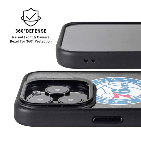 NBA Philadelphia 76ers Black Rust iPhone 16 Pro Kickstand Case