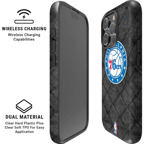 NBA Philadelphia 76ers Black Rust iPhone 16 Pro Magsafe Impact Case