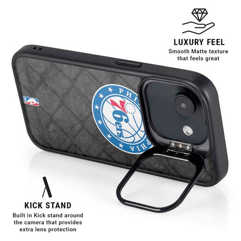 NBA Philadelphia 76ers Black Rust iPhone 16e Kickstand Case