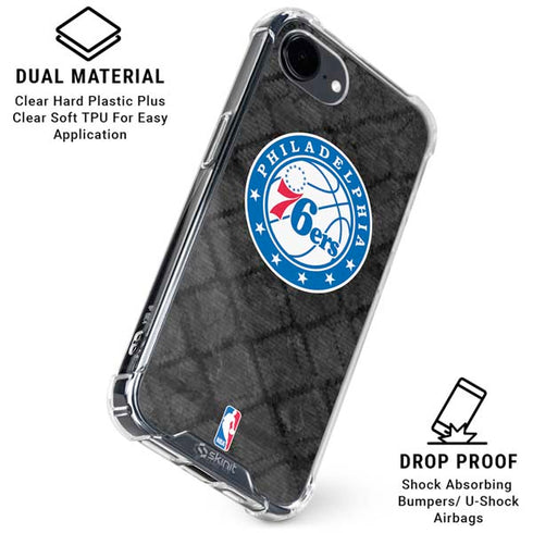 NBA Philadelphia 76ers Black Rust iPhone 16e Clear Case