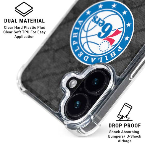 NBA Philadelphia 76ers Black Rust iPhone 17 Clear Case
