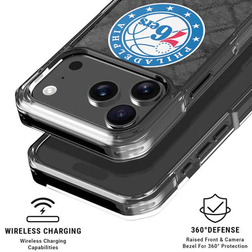 NBA Philadelphia 76ers Black Rust iPhone 18 Pro Clear Case