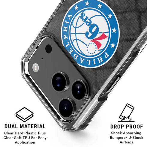 NBA Philadelphia 76ers Black Rust iPhone 18 Pro Clear Case