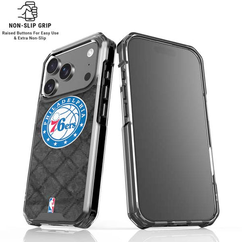 NBA Philadelphia 76ers Black Rust iPhone 18 Pro Clear Case