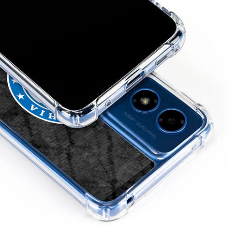 NBA Philadelphia 76ers Black Rust Moto G 5G (2024) Clear Case