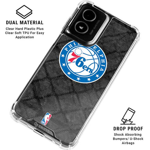 NBA Philadelphia 76ers Black Rust Moto G Power 5G (2024) Clear Case