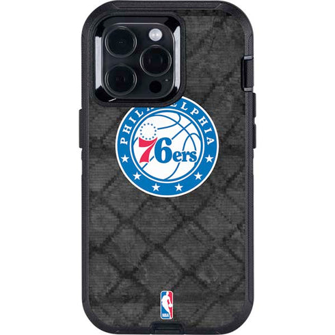 NBA Philadelphia 76ers Black Rust Otterbox Defender iPhone Skin