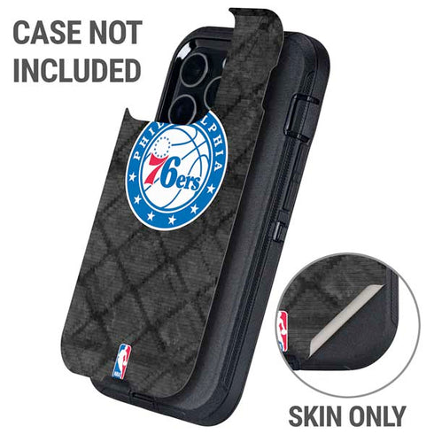 NBA Philadelphia 76ers Black Rust Otterbox Defender iPhone Skin
