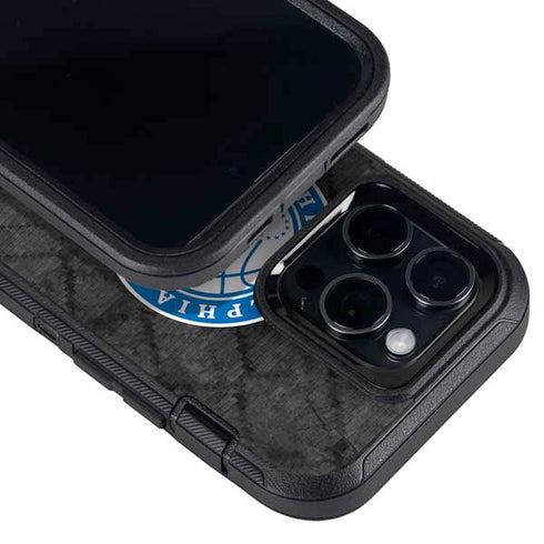 NBA Philadelphia 76ers Black Rust Otterbox Defender iPhone Skin