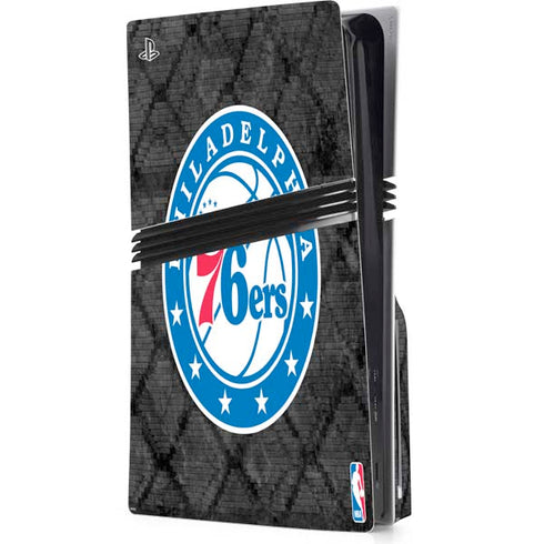 NBA Philadelphia 76ers Black Rust PS5 Pro Disk Console Skin