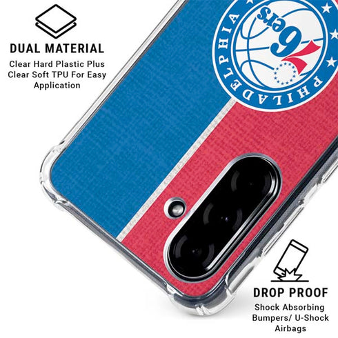 NBA Philadelphia 76ers Canvas Split Galaxy A36 5G Clear Case