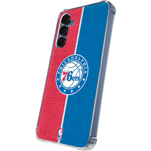 NBA Philadelphia 76ers Canvas Split Galaxy A55 5G Clear Case