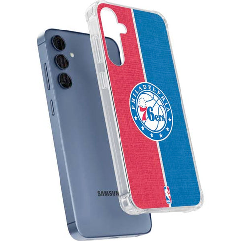 NBA Philadelphia 76ers Canvas Split Galaxy A55 5G Clear Case