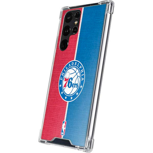 NBA Philadelphia 76ers Canvas Split Galaxy S23 Ultra Clear Case