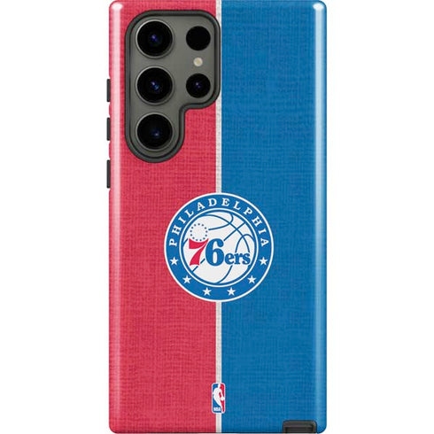 NBA Philadelphia 76ers Canvas Split Galaxy S23 Ultra Pro Case