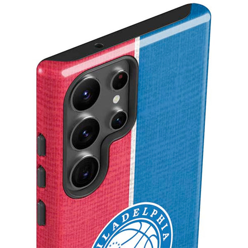 NBA Philadelphia 76ers Canvas Split Galaxy S23 Ultra Pro Case
