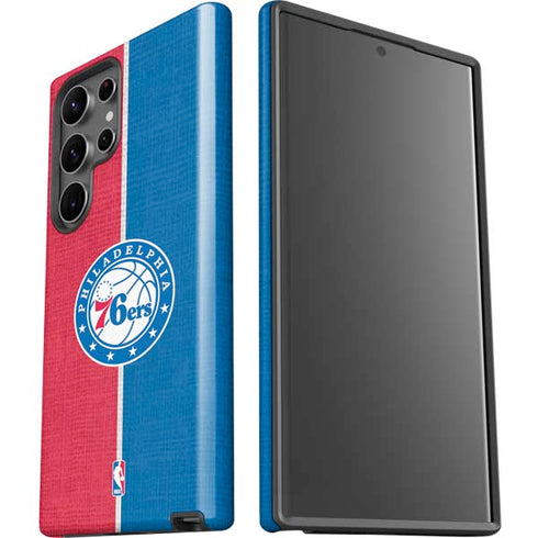 NBA Philadelphia 76ers Canvas Split Galaxy S23 Ultra Pro Case