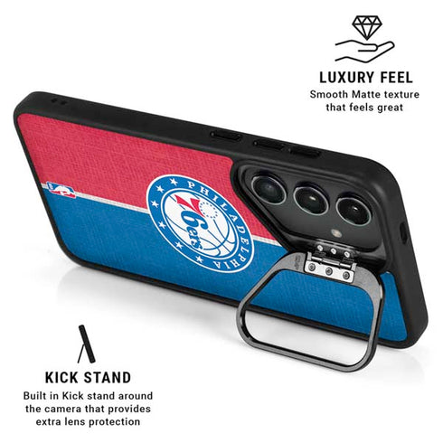 NBA Philadelphia 76ers Canvas Split Galaxy S24 Plus Kickstand Case