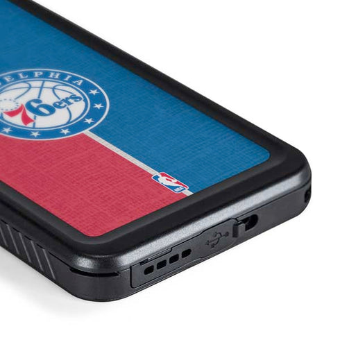 NBA Philadelphia 76ers Canvas Split Galaxy S24 Plus Waterproof Case