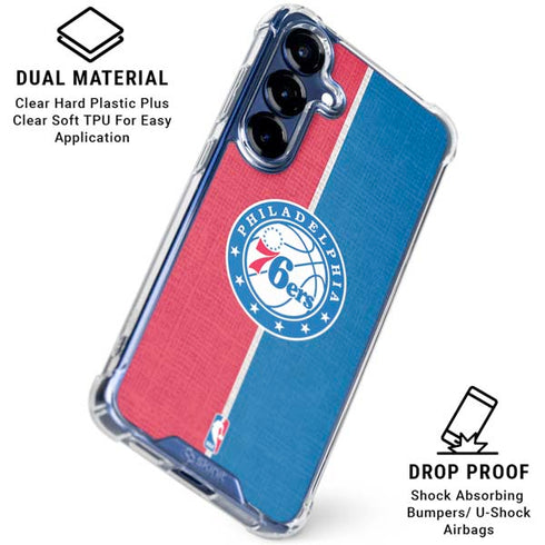 NBA Philadelphia 76ers Canvas Split Galaxy S25 Plus Clear Case