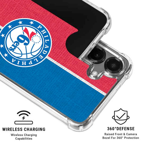 NBA Philadelphia 76ers Canvas Split Galaxy S26 Clear Case
