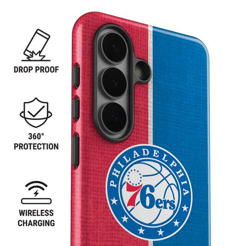 NBA Philadelphia 76ers Canvas Split Galaxy S26 Impact Case