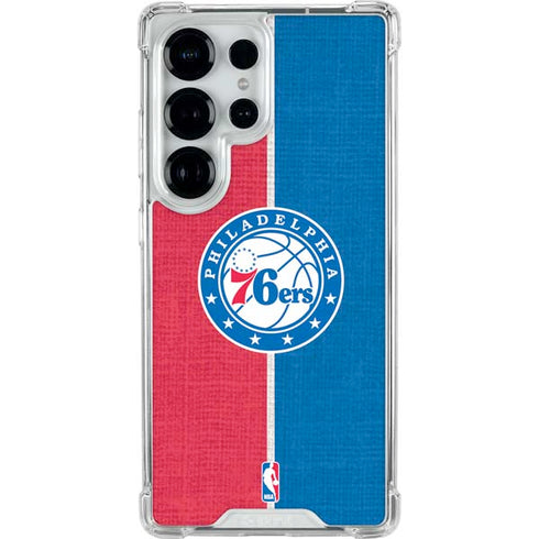 NBA Philadelphia 76ers Canvas Split Galaxy S26 Ultra Clear Case