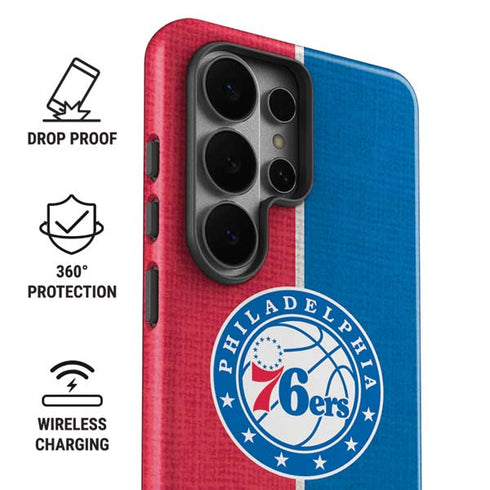 NBA Philadelphia 76ers Canvas Split Galaxy S26 Ultra Impact Case