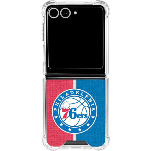 NBA Philadelphia 76ers Canvas Split Galaxy Z Flip7 Clear Case