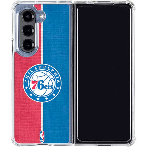 NBA Philadelphia 76ers Canvas Split Galaxy Z Fold5 5G Clear Case
