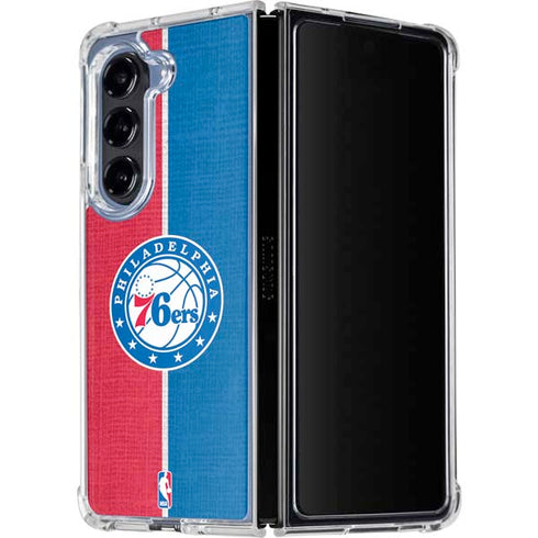 NBA Philadelphia 76ers Canvas Split Galaxy Z Fold5 5G Clear Case