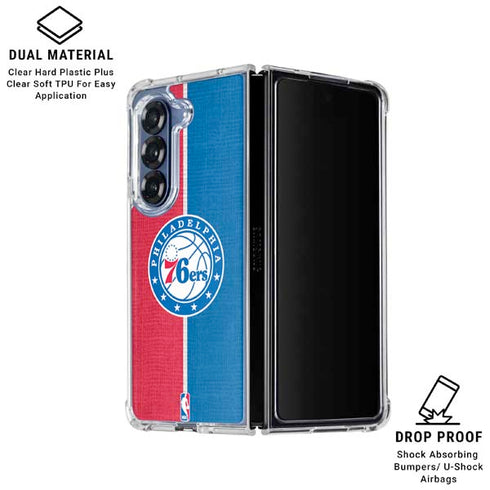 NBA Philadelphia 76ers Canvas Split Galaxy Z Fold6 Clear Case