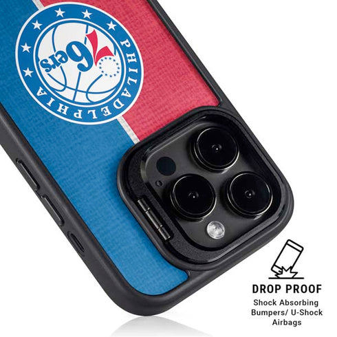 NBA Philadelphia 76ers Canvas Split iPhone 13 Pro Max Kickstand Case