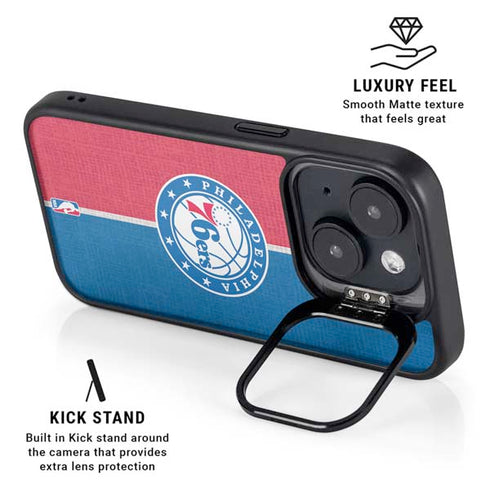 NBA Philadelphia 76ers Canvas Split iPhone 14 Plus Kickstand Case