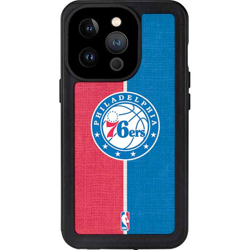 NBA Philadelphia 76ers Canvas Split iPhone 15 Pro Waterproof Case