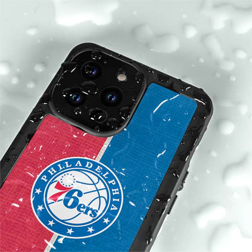 NBA Philadelphia 76ers Canvas Split iPhone 15 Pro Waterproof Case