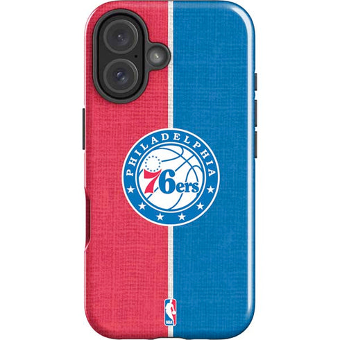 NBA Philadelphia 76ers Canvas Split iPhone 16 Impact Case