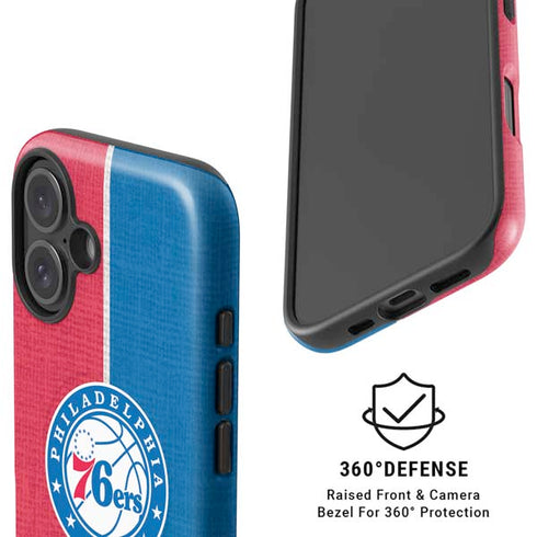 NBA Philadelphia 76ers Canvas Split iPhone 16 Magsafe Impact Case