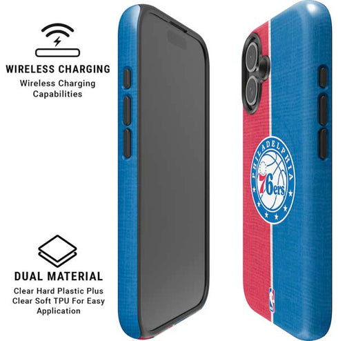 NBA Philadelphia 76ers Canvas Split iPhone 16 Magsafe Impact Case