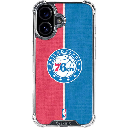 NBA Philadelphia 76ers Canvas Split iPhone 16 Plus Clear Case